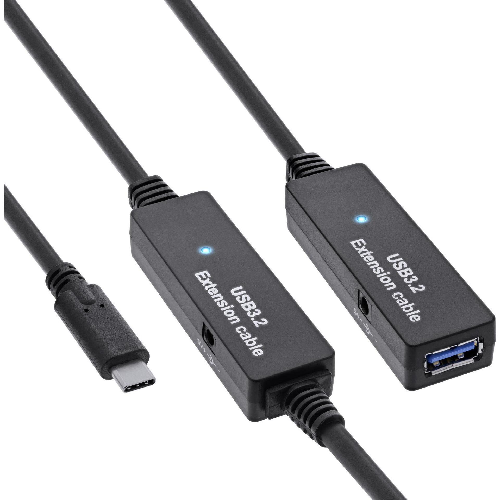 InLine USB 3.2 Gen.1 Aktiv-Verlängerung (15 m, USB 3.2 Gen 1), USB Kabel
