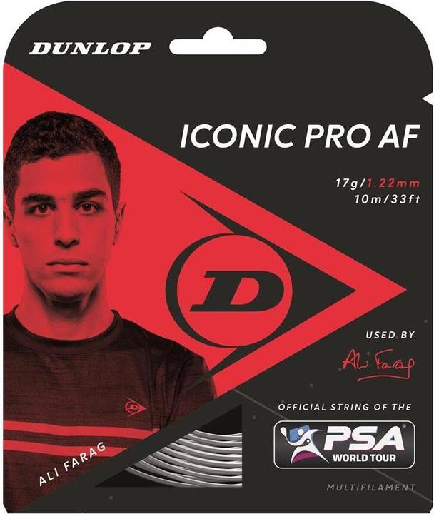 Dunlop Squash strings ICONIC PRO AF 1,22MM 17G BLACK 10M SET
