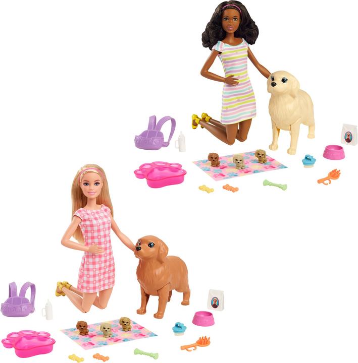 Actual product image Barbie Doll with dog and puppies