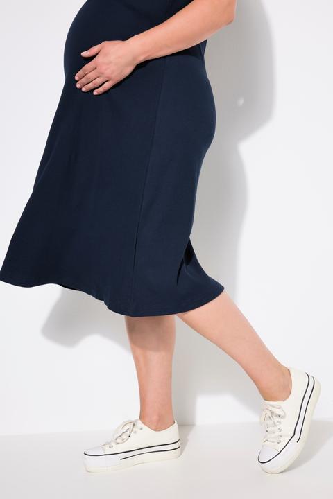 Produktbild Ulla Popken Bellieva-Kleid, Stillfunktion, Rippjersey, Wickeloptik, ärmellos (54)