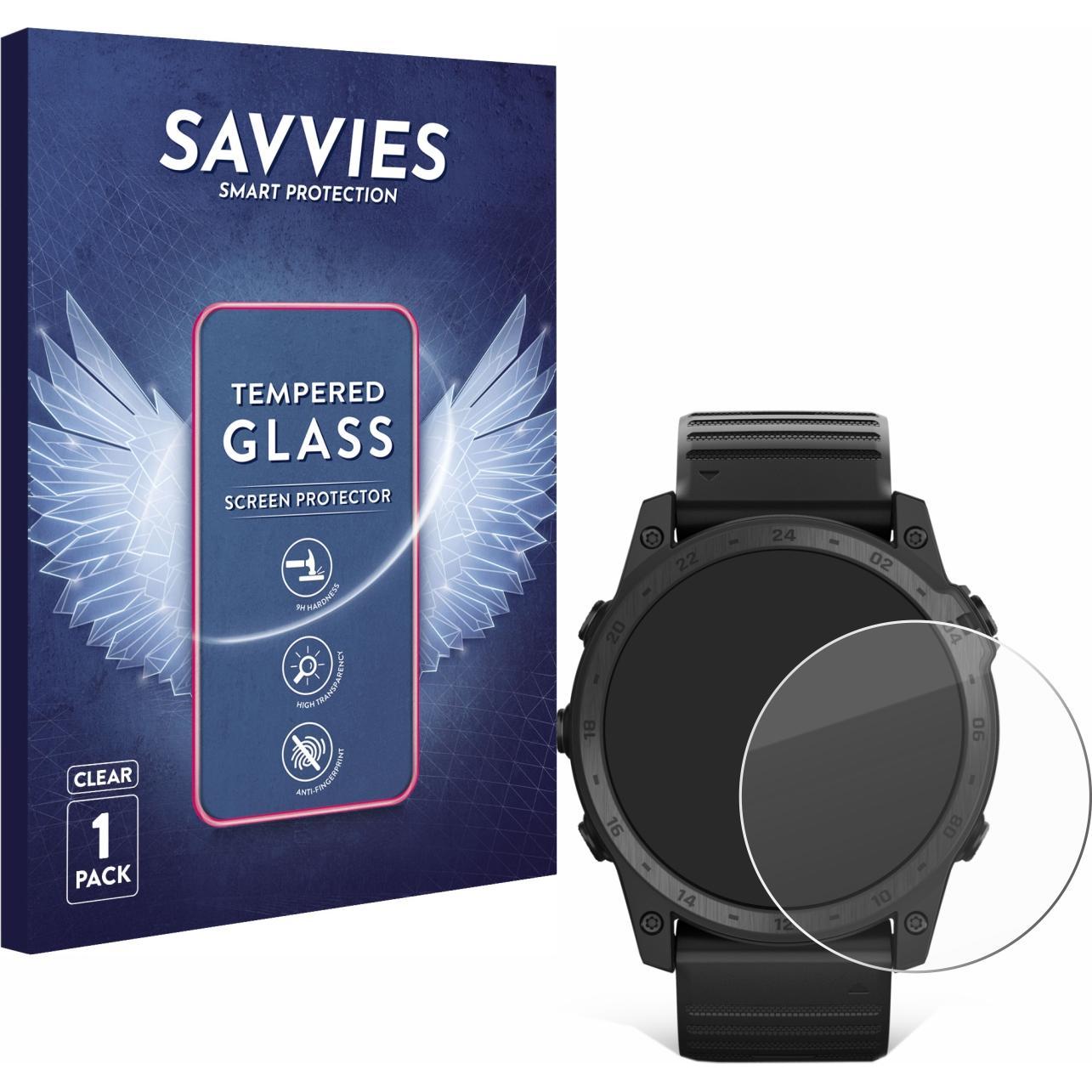 Savvies Panzerglas Hartglas Displayschutz, Smartwatch Schutzfolie, Transparent