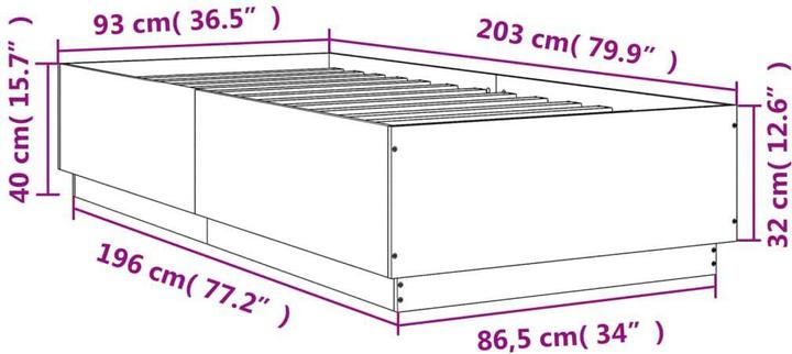 Image du produit vidaXL Bettgestell (90 x 200 cm)