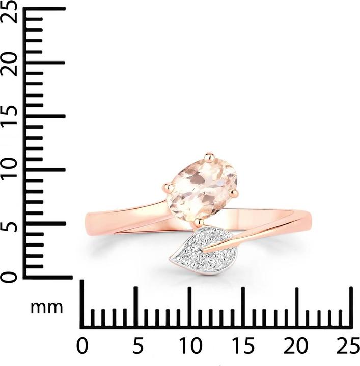 Immagine prodotto Rafaela Donata Ring Sterling Silber rosévergoldet Morganit rosa Topas weiss - 32928 (50, 925 Argento)