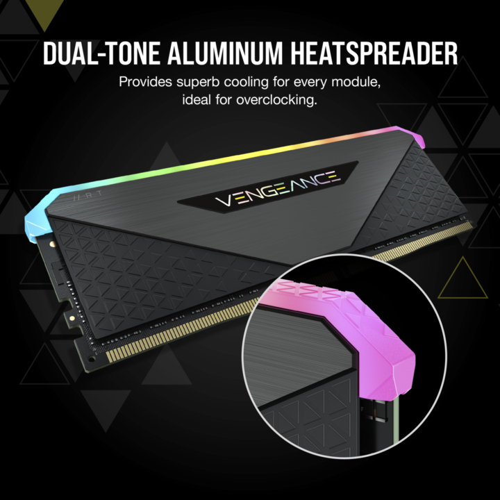 Image du produit Corsair Vengeance RGB RT (2 x 8GB, 3600 MHz, RAM DDR4, DIMM)
