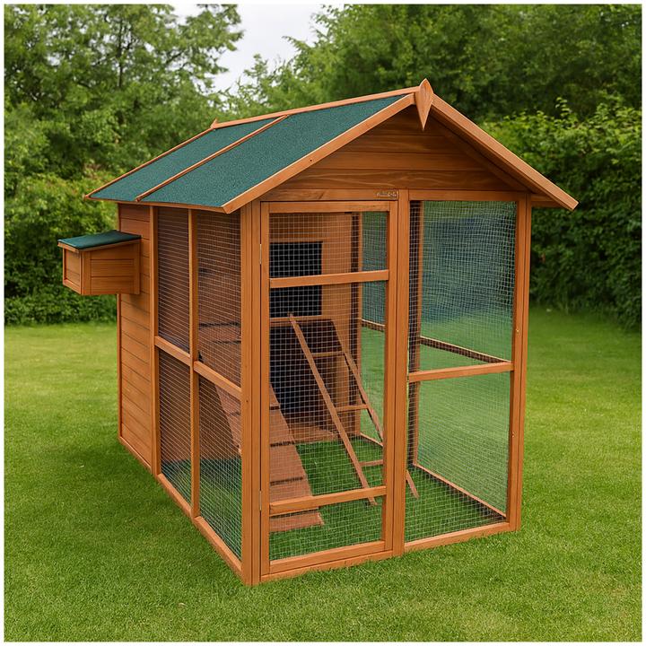 Produktbild HTI-Living Grosses Hühnerhaus mit Freilaufgehege für 6 - 8 Hühner