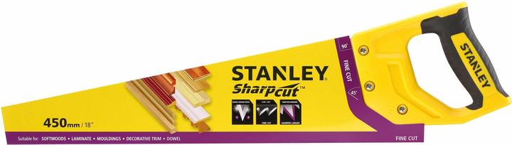 Produktbild Stanley Handsäge Sharpcut (18"/450 mm, Fuchsschwanz mit 11 Zähne/Inch für feines Arbeiten, doppelt g