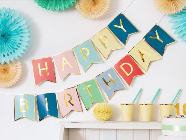 Actual product image Partydeco Letter chain Happy Birthday colourful (1 Piece)