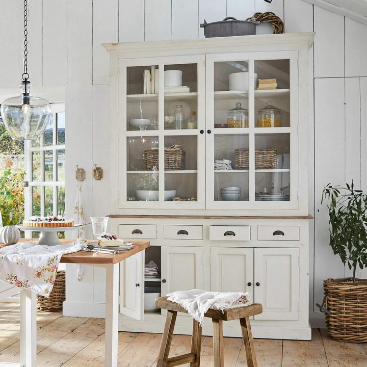 Image du produit Loberon Armoire Morningside blanc antique (150 x 45 x 210 cm)