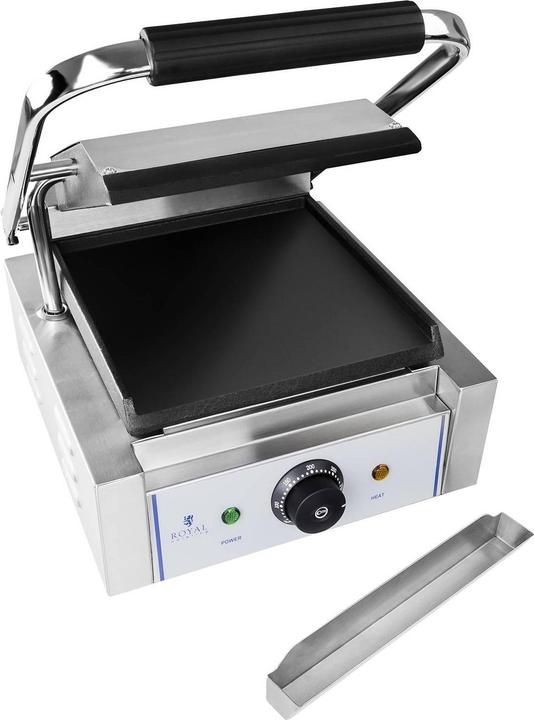Produktbild Royal Catering Kontaktgrill glatt 1.800 W Gastro Panini Toaster Elektro Grillplatte Edelstahl