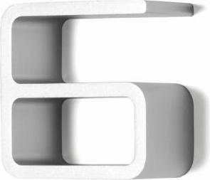 1 Authentics Entrance Hausnummer 6, 80606, Aluminium, Hauswand-Dekoration, silber eloxiert