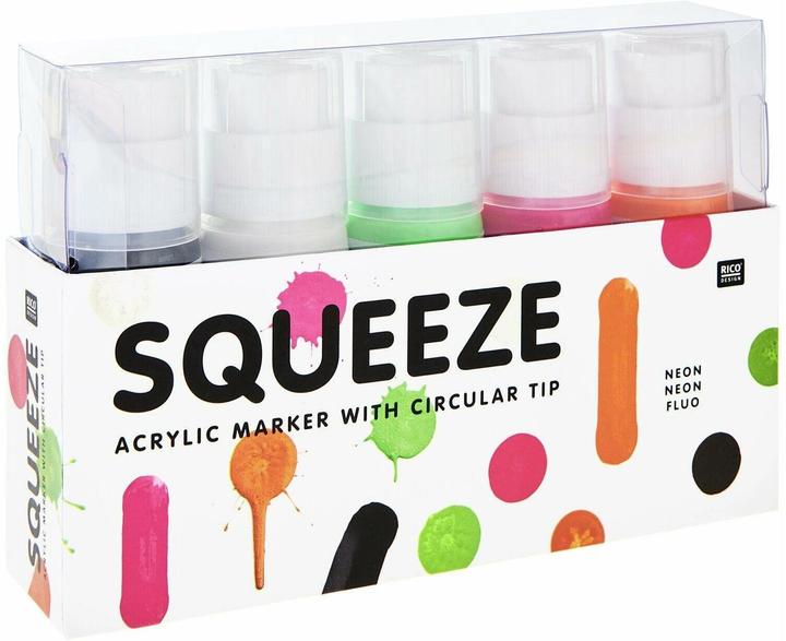 Produktbild Rico Design Rico Squeeze Marker, 5 x 60 ml Neon (5 x)