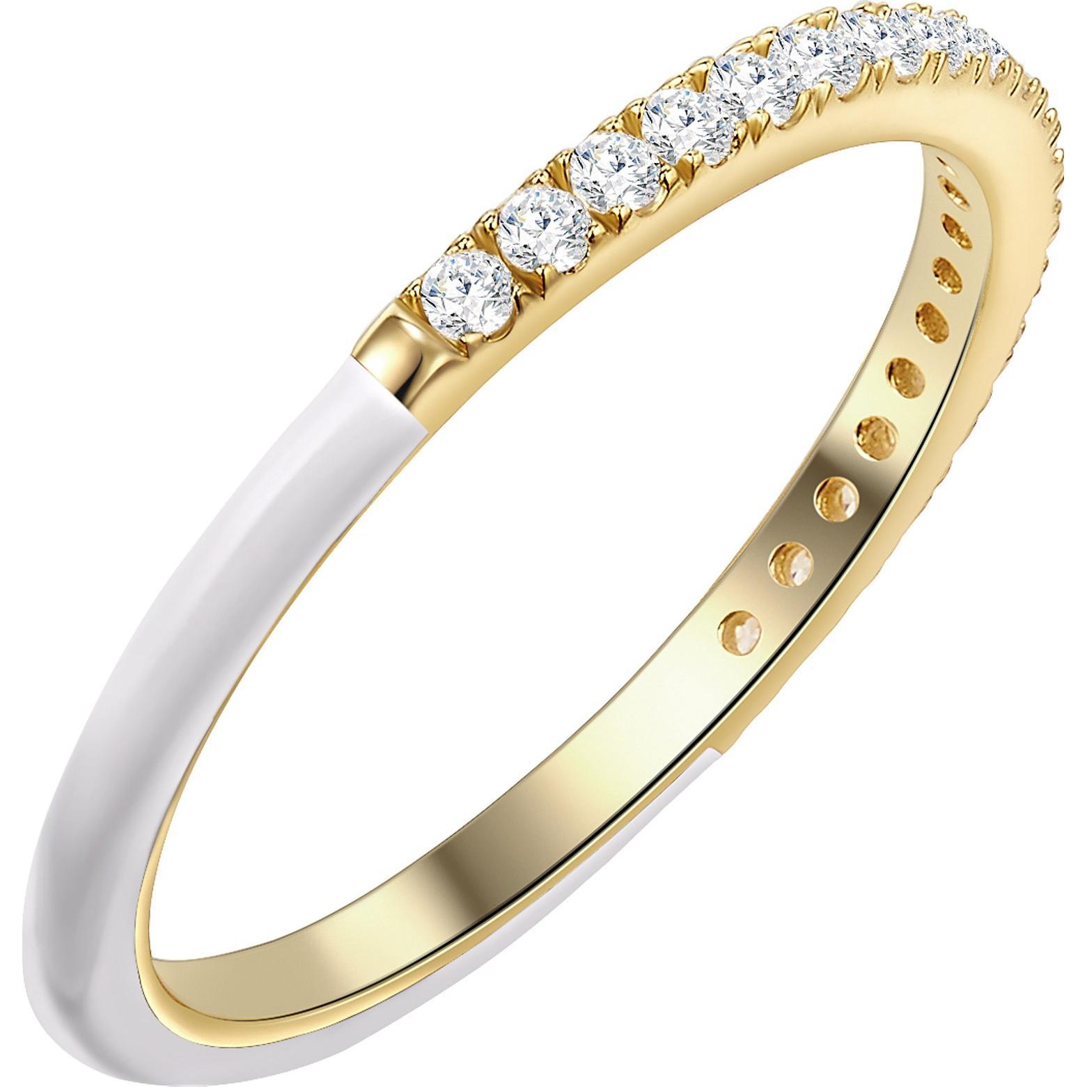 Glanzstücke München, Ring, Damen Sterling Silber Zirkonia gelbgold - 23998, (48, 925 Silber)