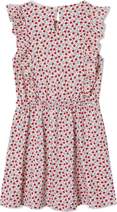 Vertbaudet Bedrucktes Mädchen Jerseykleid mit Volantärmeln