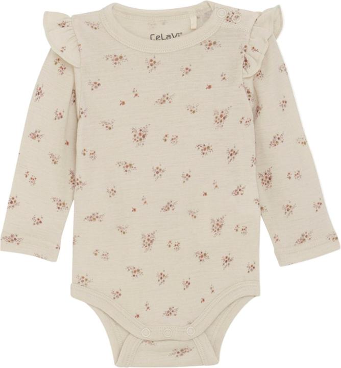 Image du produit CeLaVi Body manches longues en laine mérinos fleurs sauvages (50)