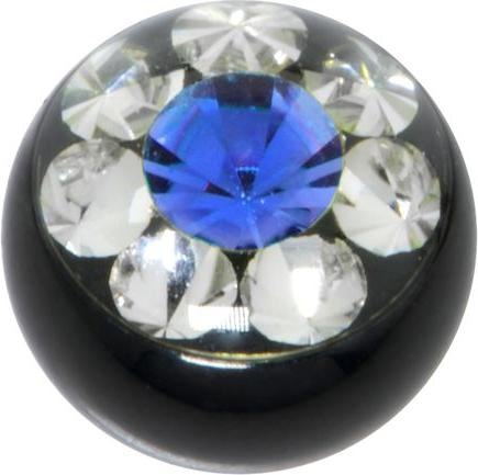 Produktbild Bijouteria Piercingverschluss (Premium Kristall, PVD Beschichtung (schwarz), Chirurgenstahl 316L)
