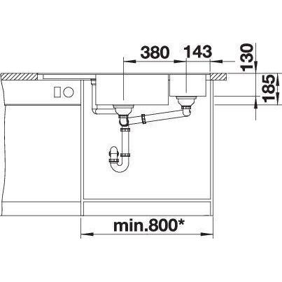 Thumbnail - Blanco, Spülbecken, Delta II-F (104.20 cm, 56 cm)