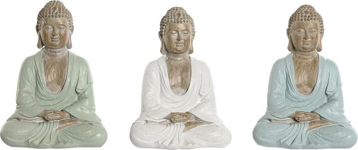 Image du produit Esprit Deko-Figur Home ESPRIT Weiss grün türkis Buddha Orientalisch 14 x 10,5 x 18,5 cm (3 Stück)