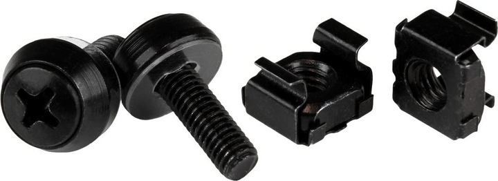 Actual product image StarTech M5 x 12mm - Screws and cage nuts - 100pc pack - Black - M5 mounting screws and box mu...