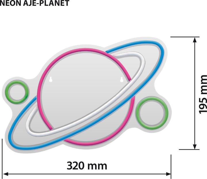 Image du produit Activejet AJE-NEON PLANET LED Néon (Multicolore, 32 cm, Intérieur)