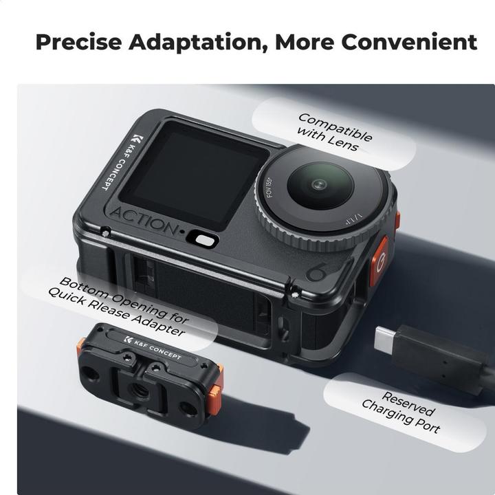 Actual product image K&F Concept Ramka Obudowa Frame Mount Camera Cage Klatka Do Dji Osmo Action 6 / Metal / Kf12.0026