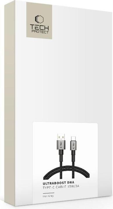 Image du produit Tech-Protect UltraBoost DNA USB-A / USB-C Cable 15W/3A 100cm - Gray (1 m, 15 W)