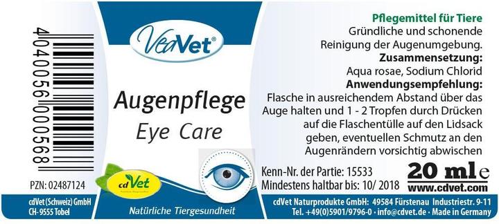 Actual product image cdVet VeaVet Eye Care (Cat, Dog, 20 ml)