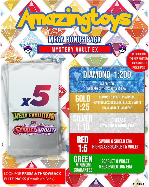 Pokémon AMAZINGTOYS® Ultimate Mystery Vault EX Booster Pack - Wave 4 (English, Japanese, Booster Pack)
