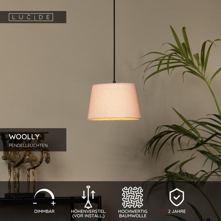 Produktbild Lucide WOOLLY - Pendelleuchten - Ø 28 cm - 1xE27 - Rosa 10416/01/66 (E27)