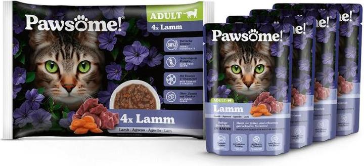 Actual product image Pawsome Adult Lamm 85gx4, Flowpack (Adult, 15 pcs., 340 g)