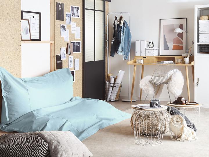 Actual product image Beliani Beanbag with inner bag for indoor and outdoor use 180 x 230 cm light blue FUZZY