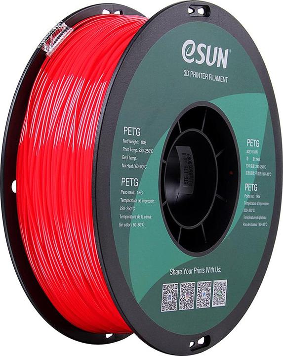 Produktbild eSUN PETG 1,75mm Solid Red 1kg 3D Filament (PETG, 1000 g)