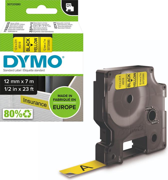 Immagine prodotto Dymo S0720580 Nastro standard (1.20 cm, Giallo)