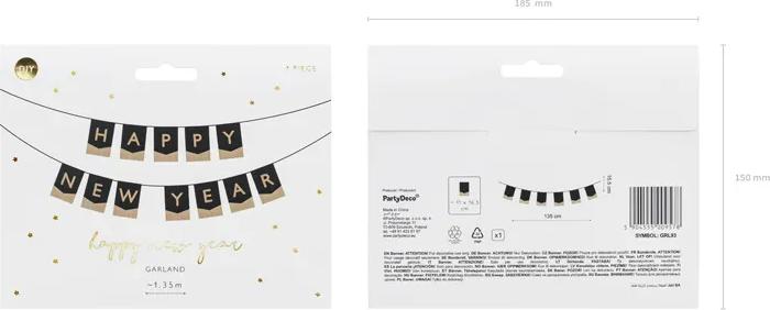 Actual product image Partydeco Garland Happy New Year (1 pcs.)
