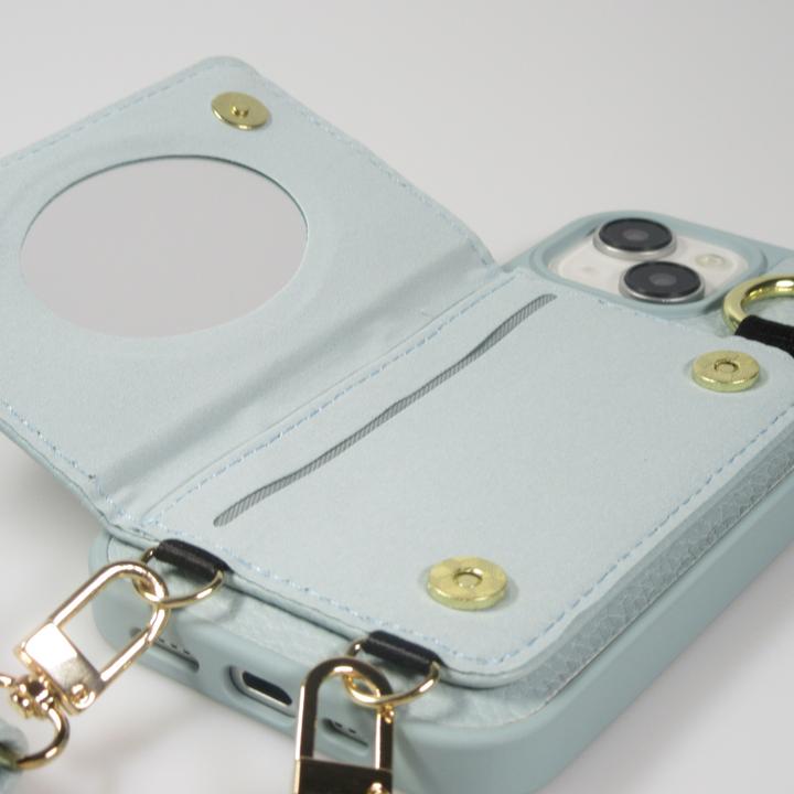 Actual product image PhoneLook Hülle Gepolstertes Leder mit Spiegel und Kartenfach grosse abnehmbare Riemen (Apple iPhone 15)