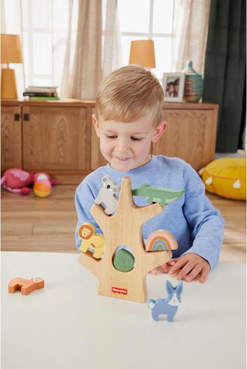 Actual product image Fisher-Price animal fun wooden balance tree