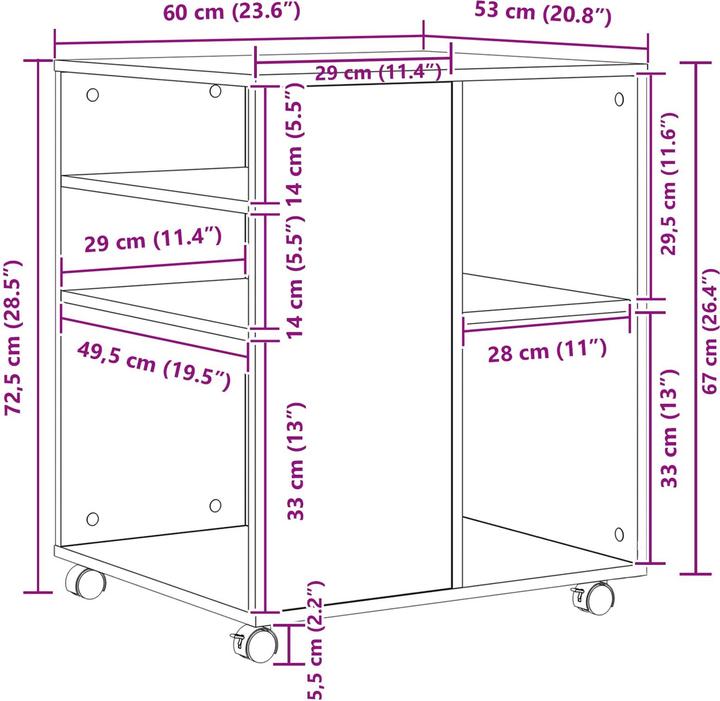 Image du produit vidaXL Aufbewahrungsschrank (53 x 53 x 72.50 cm)