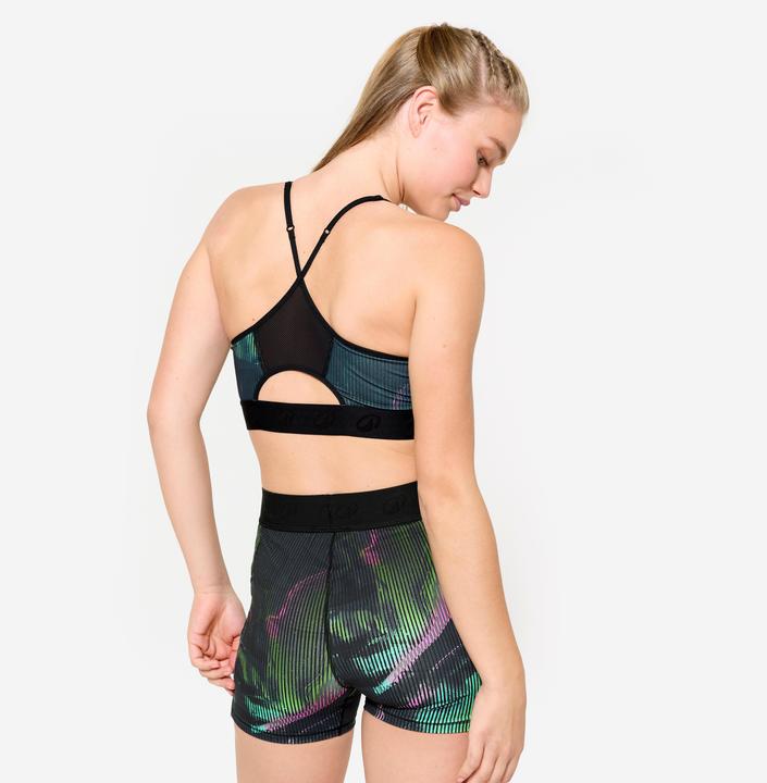 Produktbild Domyos Sport-Bustier Damen schmale gekreuzte Träger leichter Halt - schwarz (XL)