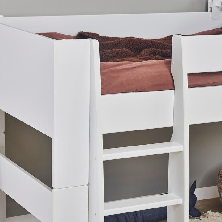 Produktbild Hoppekids Steens For Kids Halbhochbett Kinderhochbett Hochbett 90x200 cm weiss, umbaubar aus MDF, weiss (90x200)
