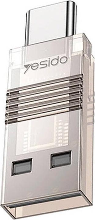 Produktbild Yesido - Card Reader (GS21) - USB to Type-C, TF Card, 480Mbps - Transparent (USB 2.0)