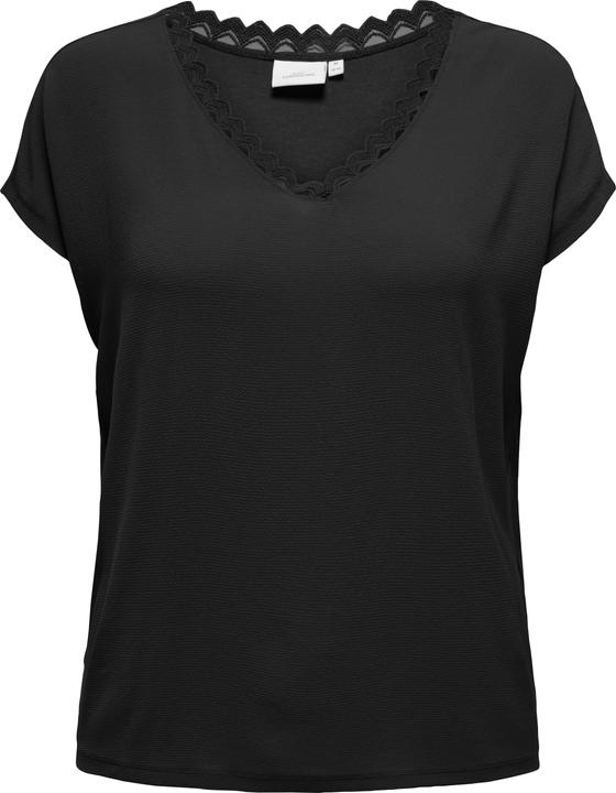 Only Coupe normale Col V Curve Top T-shirt (S)