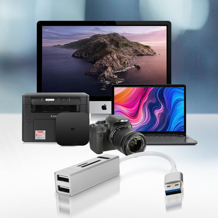 Actual product image LinQ 5-in-1 USB hub, 3x USB ports and micro SD card reader (USB-A, 3 Ports)