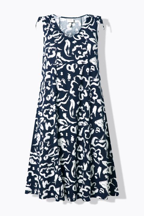 Produktbild Ulla Popken Midikleid, Scribble-Muster, V-Ausschnitt, ärmellos (42, 44)
