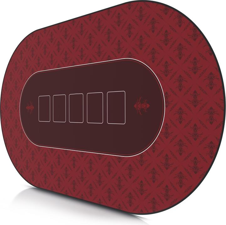 Produktbild CSL Pokermatte, grosse Schreibtischunterlage 1000x600mm, ovale Pokertischauflage für Kartenspiele, rot