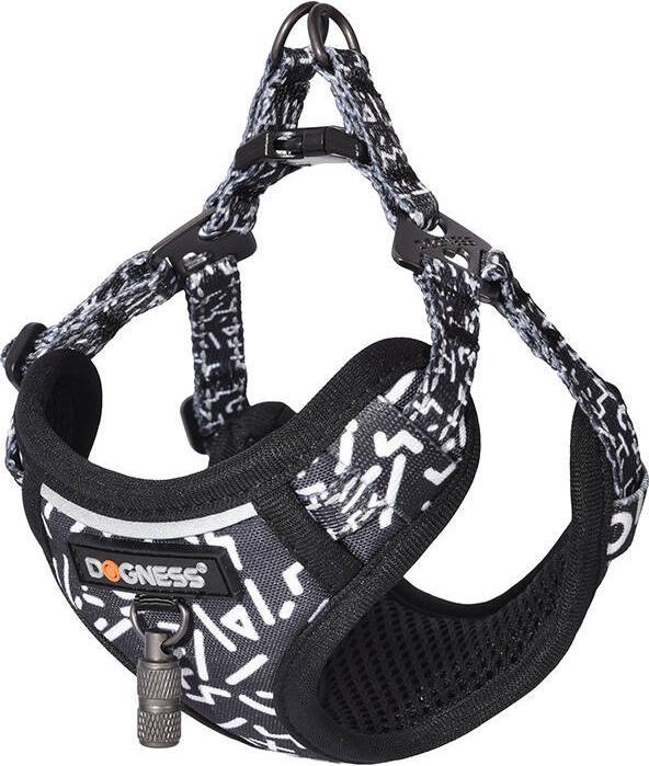 Image du produit Dogness Ensemble de marche laisse+harnais pour chien (noir et blanc) (Chien, Promenade)