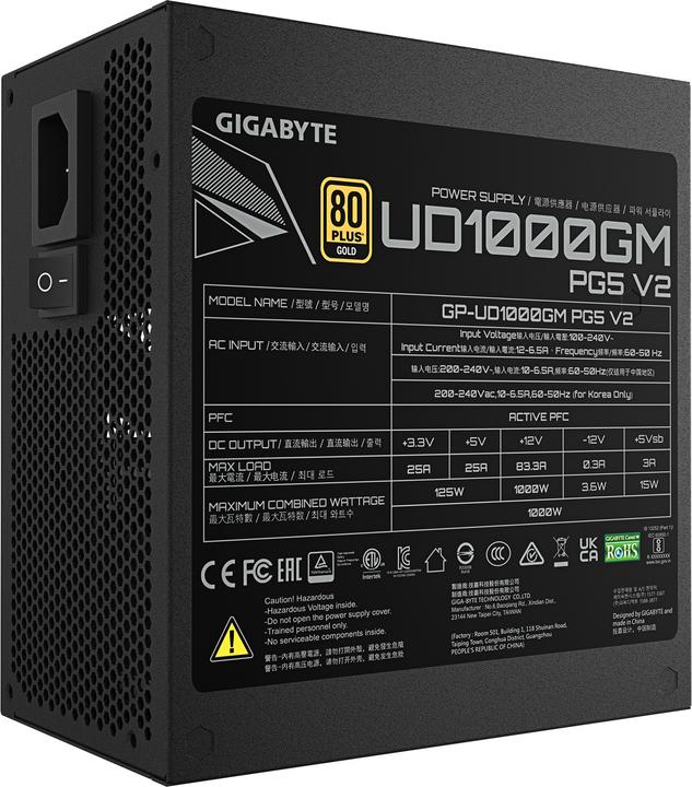 Produktbild Gigabyte GP-UD1000GM PG5 V2 1000W PSU (1000 W)