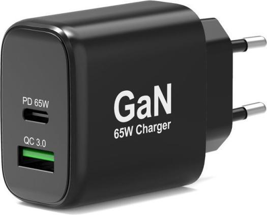 Port Designs Alimentation USB GaN USB A + USB C 65W avec câbles (65 W, 2 ports)