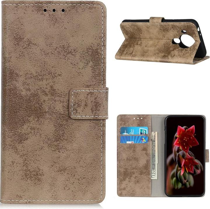 Produktbild Cover-Discount Nokia 5.4 - Vintage Etui Wildleder Optik khaki (Nokia 5.4)