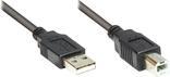 Produktbild Good Connections Anschlusskabel USB 2.0 Stecker A an Stecker B, Schwarz, 0,25m, ® (0.25 m, USB 2.0)