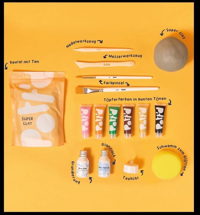Pott'd Mini-Töpfer-Set für Erwachsene (Lufttrocknend)