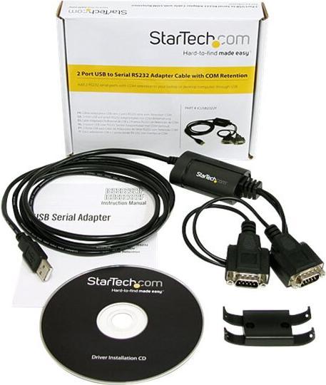 Produktbild StarTech 2 Port USB To Serial Cable (2.13 m, USB 2.0)